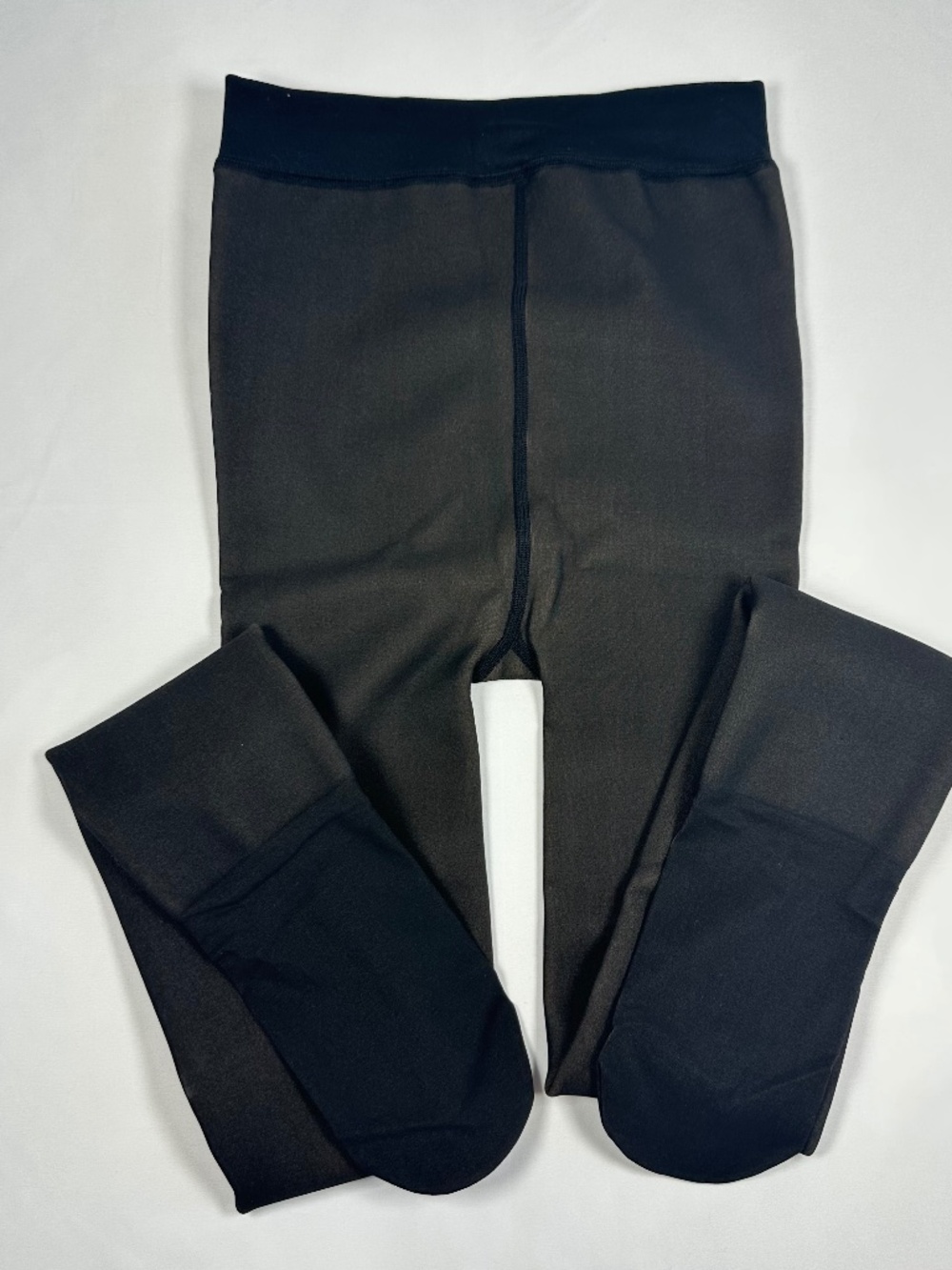 NOOSH Sheer Illusion Fleece Lined Tights Toast Size L/XL Shade:Fair/Black Opaque